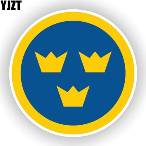 YJZT 13CM*13CM Styling Sweden Air Force Round Flag Decal Motorcycle Car Sticker 6-1568