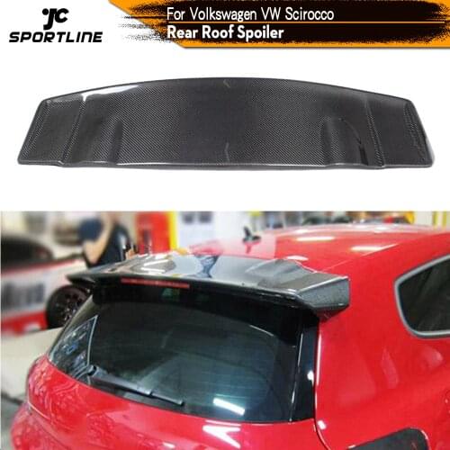 Rear Trunk Roof Lip Wing Window Spoiler for Volkswagen VW Scirocco 2008 - 2013 Non for R Rline Carbon Fiber / FRP Car Styling