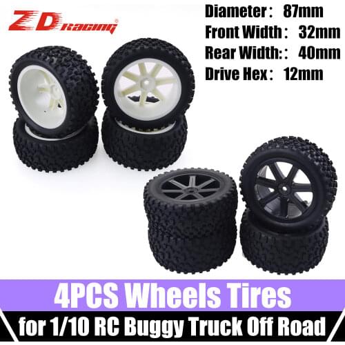 SURPASS HOBBY 1/8 4PCS Tyre Wheel 87mm Tyre Weel Monster Truck Tires Wheels 12mm Hub Hex for 1/8 RC Car Crawler Drift ZD Racing