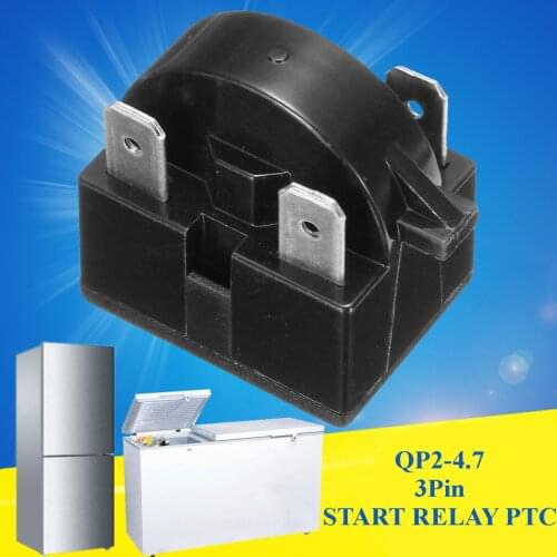 1Pc QP2-4.7 3Pin PTC refrigerator start relay cooler compressor wine center beverage cooler compressor starter