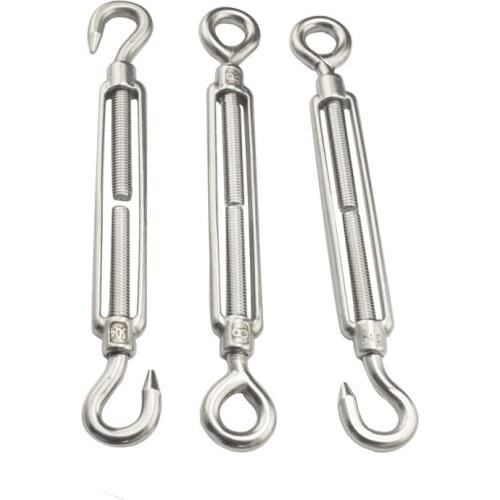 1Pcs M4 M5 M6 M8 M10 Stainless Steel 304 Adjust Chain Rigging Hooks & Eye Turnbuckle Wire Rope Tension Device Line Oc Oo Cc Type