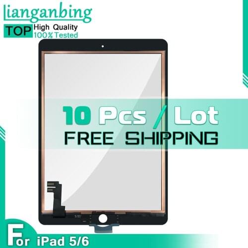 10PCS Touch For iPad Air 2 iPad 6 iPad 6 Touch Screen Digitizer Front Glass For iPad Air iPad 5 iPad 5 A1476 With/Without Button