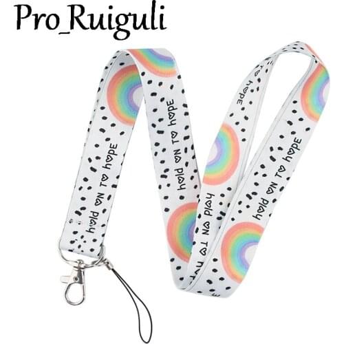 30pcs Rainbow homosexuality Lanyard Badge ID Mobile Phone Rope Key Lanyard Neck Straps Accessories webbings ribbons