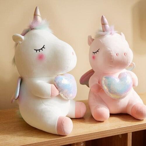 35cm Cute Angel Unicorn Plush Toy Stuffed Kawaii Soft Unicorn Plush Toys for Children Creative Birthday Gift for Girls Lovers