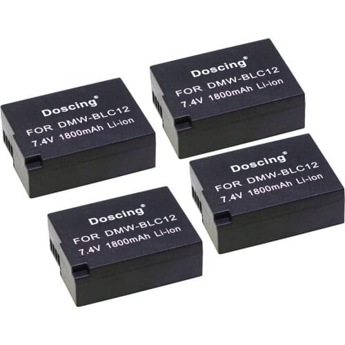 4Pcs Replacement DMW-BLC12 dmw blc12e DMCBLC12 BLC12 Battery for Panasonic Lumix FZ1000, FZ200, FZ300, G5, G6, G7,GH2,DMC-GX8