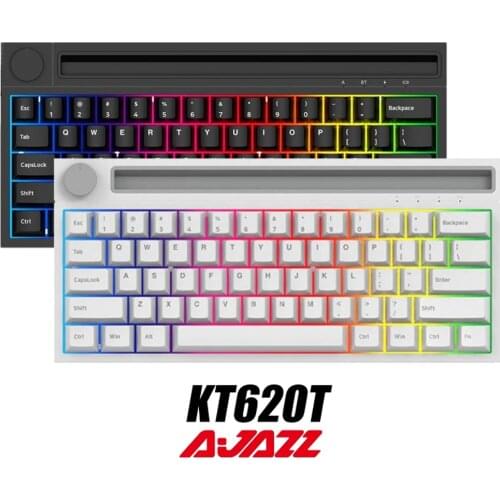AJAZZ K620T Bluetooth 3.0 And TYPE-C Doal Mode Mechanical Keyboard RGB Backlight 62 Keys Rechargeable Gaming Keyboard