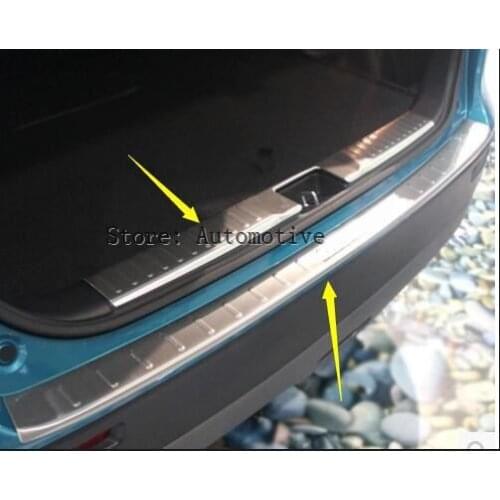 Accessories For Suzuki Vitara 2015 2016 2017 Stainless Steel Inner + outer Rear Bumper Protector Sill Cover Plate Trim 2 pcs
