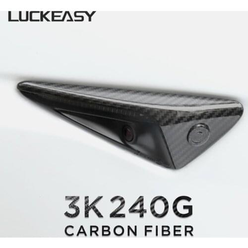 LUCKEASY Carbon Fiber Camera Cover For Tesla Model 3 Model S Model X 2016-2020 Turn Signal Indicator Cover Autopilot 2pcs/set