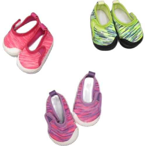 Mini Baby shoes for doll fit 43 cm new born doll accessories and American doll Casual shoes sports shoes Flat bottom shoes