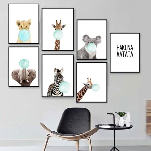Baby Animal Zebra Canvas Poster Nordic Modern Pictures Children Bedroom Decoration Nursery Wall Art Prints Painting Living Room