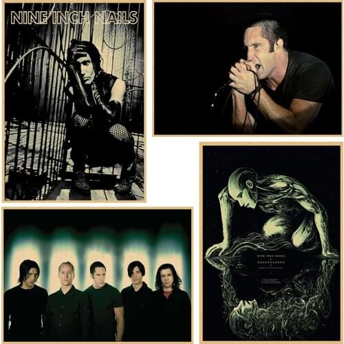 Nine Inch Nails American industrial rock Home Furnishing decoration Kraft acid rock music Poster Drawing core Wall stickers