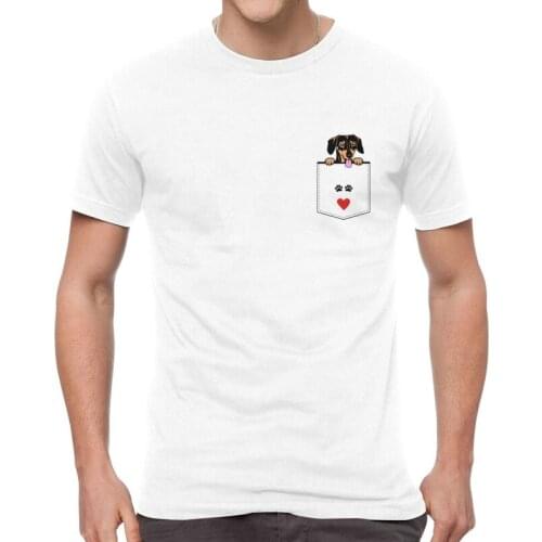 Dachshund In Your Pocket T-Shirts Men Fashion T Shirts Short Sleeve Badger Wiener Sausage Dog Tshirt Cotton Tee Tops Clothes