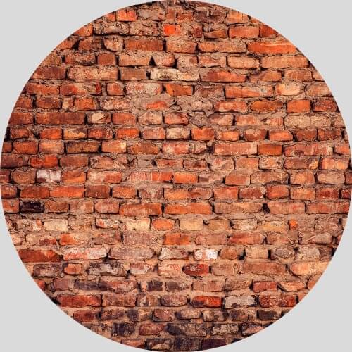 Red Brick Wall Round Backdrop Cover Customized Children Birthday Party Decoration Candy Table Banner Circle Background