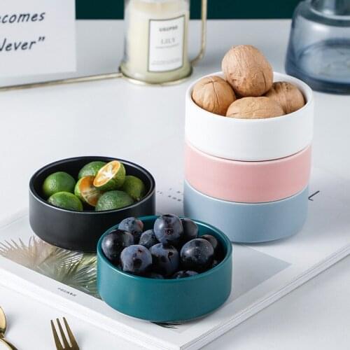 Ins Creative Simple Nordic Home Ceramic Snack Snack Dish Solid Color Green Round Seasoning Sauce Dipping Bowl Sauce Dish