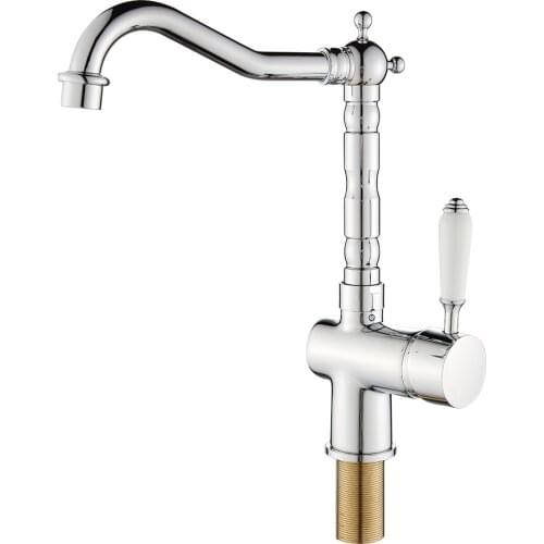Kitchen Sink Faucet Single Handle Single Hole Hot and Cold Mixer Tap Modern Kitchen Tap Giraffe Basin Faucet with Swivel Spout