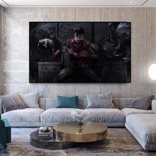 Marvel Avengers Anime Superhero Canvas Painting Thanos Captain America Iron Man Poster and Print Wall Art Picture for Teen Decor