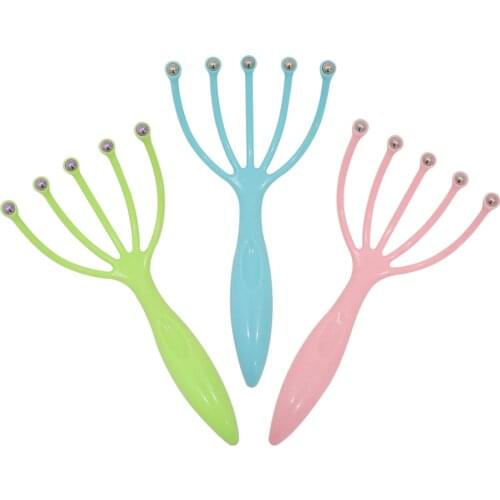 Head Massager Steel Ball Scalp massager Eliminate fatigue head Massage Relaxation Five Finger Massager for head and body