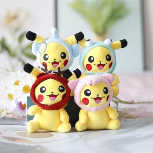 Cute Cartoon Pikachu Plush Toy Pendant Mini Transformed Doll Doll Small Pokémon Bag Keychain