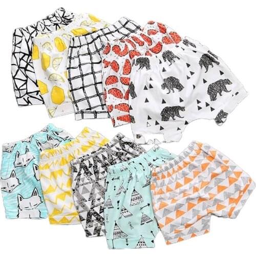 Cute Baby Harem Pants Unisex Children Hot Pants Baby Diaper Underwear Cartoon Boy Girl Short Panties 0-3T Kids Cotton Leggings