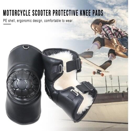 Motorcycle Wool Knee Pads Scooter Warm Shatter-Resistant Thick Windproof Cold Leggings Riding Gear Equipment Protective Kneepad