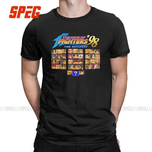 Mens The King Of Fighters T Shirt Arcade Game Pure Cotton Clothes Humor Short Sleeve Round Collar Tee Shirt Summer T-Shirt