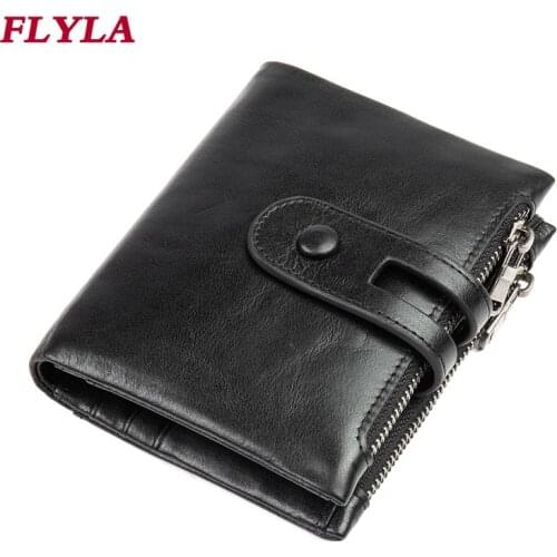 Hot Sale Retro Mens Leather Wallet RFID Anti-theft Brush Head Layer Cowhide Retro Casual Wallet
