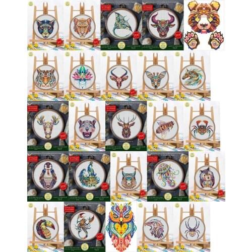Color animals 2 Cross Stitch Kit Package Greeting Needlework Counted Cross-Stitching Kits New Style Counted Cross stich