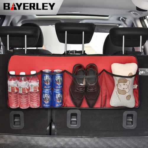 Car Trunk Organizer Adjustable Backseat Storage Bag Net High Capacity Multi-use Oxford Automobile Seat Back Organizers Universal