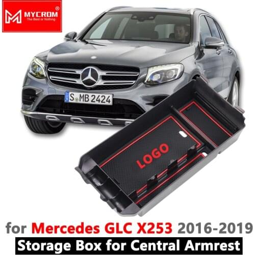 Armrest Box Storage for Mercedes Benz GLC X253 GLC Coupe Accessories 200 250 300 220d 250d 43 63 AMG 2016 2017 2018 Organize Box