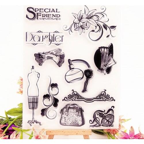 Woman cloakroom 21.5x15.5cm Transparent Clear Stamps Silicone Seals Roller Stamp DIY scrapbooking photo album/Card gift Making