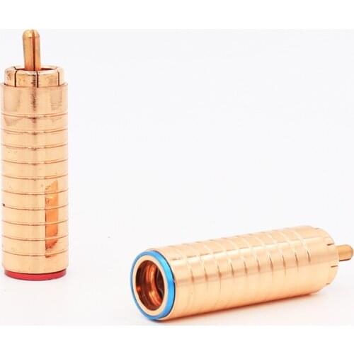 VR003 RCA Plug red copper Plated Audio Video Adapter Connectors Soldering