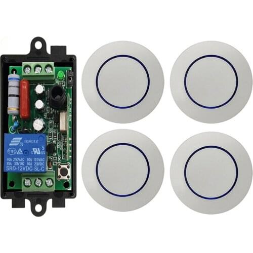 AC 220V 1CH Relay Wireless Remote Switch System Remote Control Switch 10A Receiver + Waterproof Transmitter 315Mhz/433Mhz