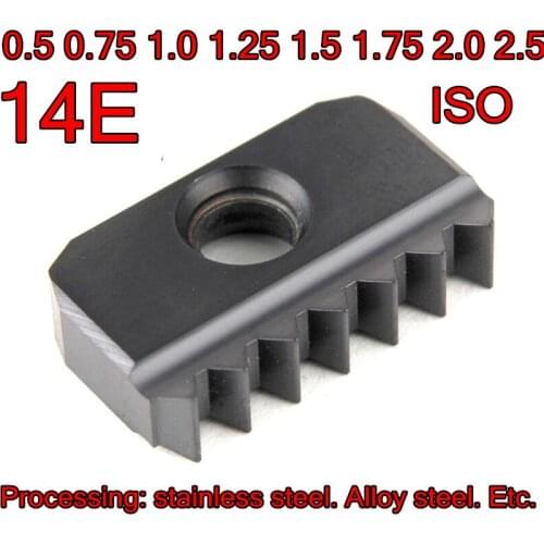 14E 0.5 0.75 1.0 1.25 1.5 1.75 2.0 2.5 ISO BR215 5pcs/set Threaded Milling insert Processing: stainless steel. Alloy steel. Etc