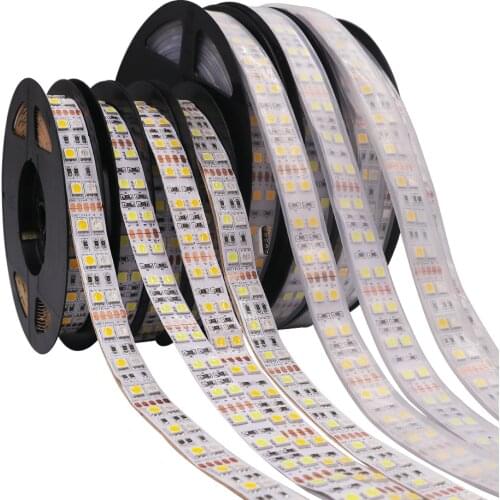 RGB RGBW RGBWW Led Strip Light 5050 120LED/m 12V 24V 5m Double Row Waterproof IP67 White/Warm White Led Tape Home Decoration