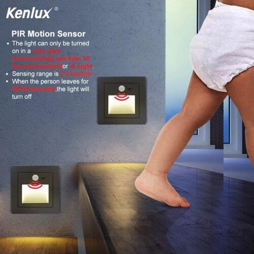 Led PIR motion Detector Light Sensor Led Step Stair Lights Outdoor Footlight Recessed 86*86 Corner wall Lamp exterior garden