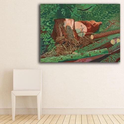 FELLED TOTEM, SEPTEMBER 8TH 2009 by DAVID HOCKNEY Painting Home Decor On Canvas Modern Wall Art Canvas Print Canvas Painting
