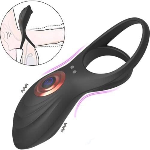 Penis Extender Vibrating Penis Ring Silicone Cock Ring 10 Modes Clitoris G Spot Sex Ring Delay Ejaculation Sex Toys For Couples