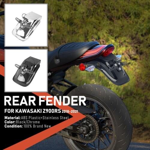 Motorcycle Fender Eliminator Splash Guard Rear Fender Mudguard + LED License Plate Bracket For Kawasaki Z900RS 2018 19 2020 2021