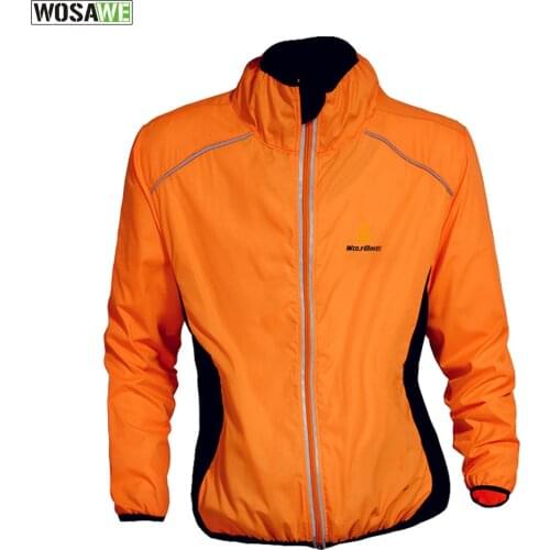 WOSAWE Waterproof Cycling Coat Mens Windproof Road Bike Cycle Clothing Long Sleeve Jersey Wind Rain Jackets