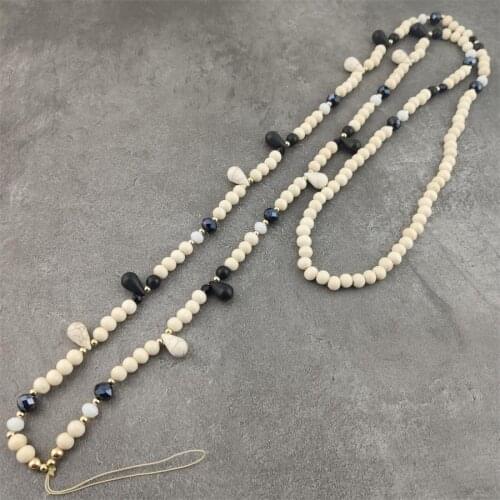 Womens Cream Cute Mobile Phone Lanyard Wrist Strap Hanging Neck Rope Phone Chain Length Female