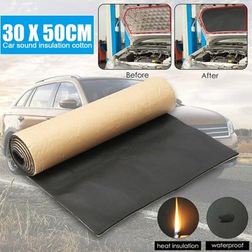 1pc 50x30x0.8cm Car Sound Cold Hot Deadener Mat Plastic and Rubber Noise Proof Bonnet Insulation for Hood Engine Sticker