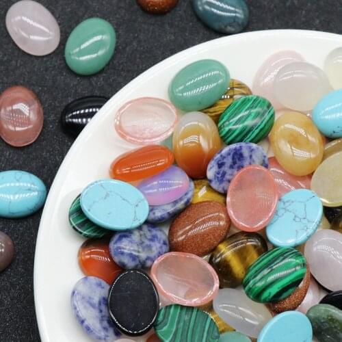 10x14mm/15x20mm /18x25mm Natural Stone Loose Beads Flat-Bottomed Beads Diy Beads for Rings