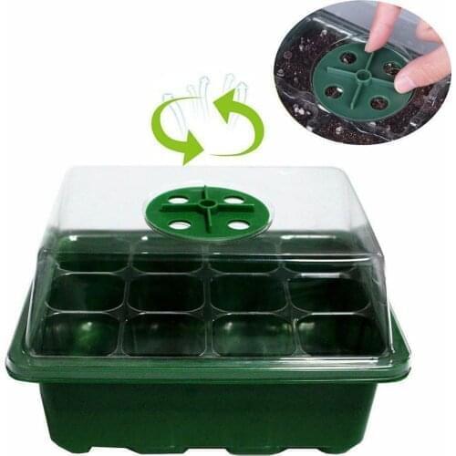 18x14x21cm 12 Cells Hole Plant Seeds Grow Box Tray Insert Propagation Plastic Seeding Nursery Pot Home Crafts Nursery Pot