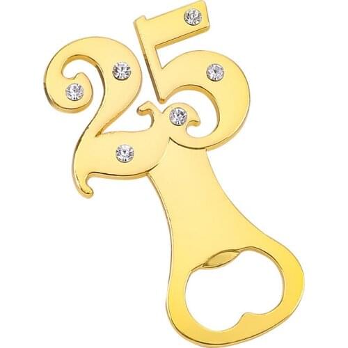 20pcs Bottle Opener Stainless Steel number 25 Wedding Party Banquet Gift Souvenirs Kitchen Dining Bar Tools Table Decor Favors