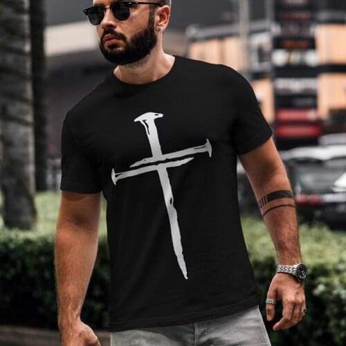 2021 Summer Print O-neck T-shirt Mens Fashion Casual Short-sleeved T-shirt Knight Templar Streetwear Harajuku T-shirt Top