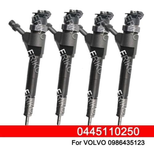 4PCS 0445110250 0986435123 0 445 110 250 Diesel Fuel Injector for Ford-Ranger Mazda-BT-50 VOLVO 30637375 30731567 30750283