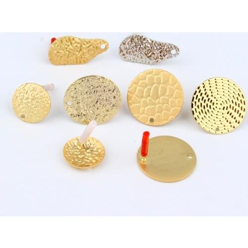 6pcs Frosted Bright Gold Earring Making Findings Geometric Eardrop Base Accessories DIY Dangle Earring Aretes Jewelry Make C348