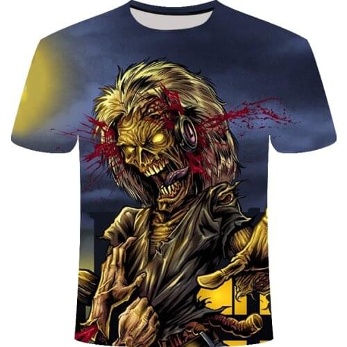 AC DC Heavy Metal Cool Music Rocksir Shipping Classic Rock Band Skull head t-shirts Fashion TShirt Men 3D T-Shirt DJ mans shirt