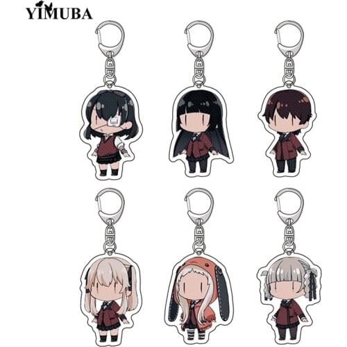 Kakegurui Jabami Yumeko Figures Keychain Fans Gift Cartoon Printed Double Sided Acrylic Pendant Key Chain Bag Charm Decoration