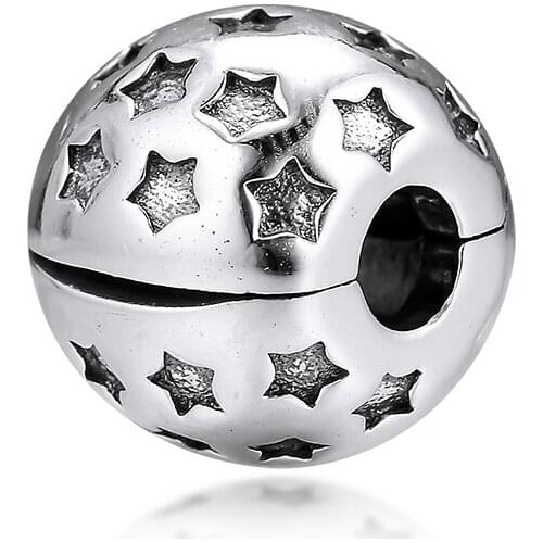 CKK Fit Pandora Bracelets Star Clip Charms Sterling Silver 925 Original Beads for Jewelry Making Charm Joyas kralen